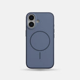 iPhone 17 Series Premium Matte Silicone Slim Case With Built-In Magnetic Ring Smooth Matte Finish Lightweight Protective Cover Slate Blue