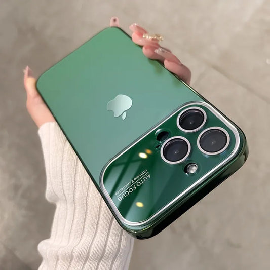 LUXURY SHELL SOFT EDGE FULL COVERAGE CASE WITH LENS AND DROP PROTECTION-GREEN