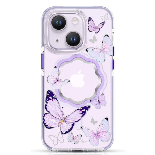 MAGNETIC CASE FOR IPHONE MAGSAFE DECORATED WITH BUTTERFLY PRINT