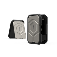 UAG Magnetic Wallet with Stand – Rugged Armor Design | Card Holder | Kickstand Function | Secure MagSafe Compatibility Gey Titanium