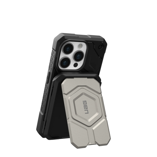UAG Magnetic Wallet with Stand – Rugged Armor Design | Card Holder | Kickstand Function | Secure MagSafe Compatibility Gey Titanium