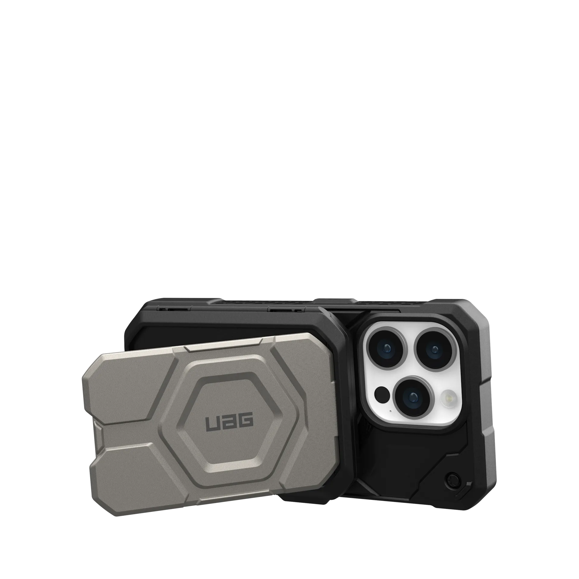 UAG Magnetic Wallet with Stand – Rugged Armor Design | Card Holder | Kickstand Function | Secure MagSafe Compatibility Gey Titanium
