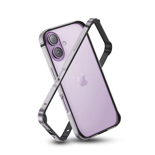 iPhone 17, 17 Pro & 17 Pro Max Frame Bumper Cover Inner Soft (No Back) | Anodized Aluminum Bumper | Edge Armor Protective Minimal Case Purple