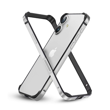 iPhone 17, 17 Pro & 17 Pro Max Frame Bumper Cover Inner Soft (No Back) | Anodized Aluminum Bumper | Edge Armor Protective Minimal Case Silver