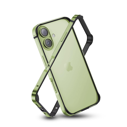 iPhone 17, 17 Pro & 17 Pro Max Frame Bumper Cover Inner Soft (No Back) | Anodized Aluminum Bumper | Edge Armor Protective Minimal Case Green