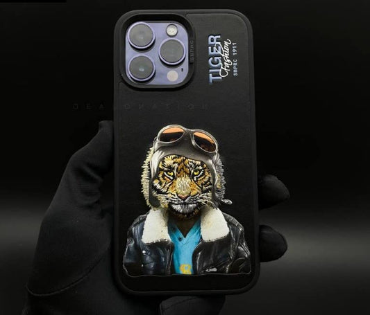 Santa Barbara Fergus Series Lion Face Premium Case For iPhone -Color Black