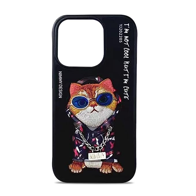 Nimmy Premium 3D Cat Case For iPhone Color Black