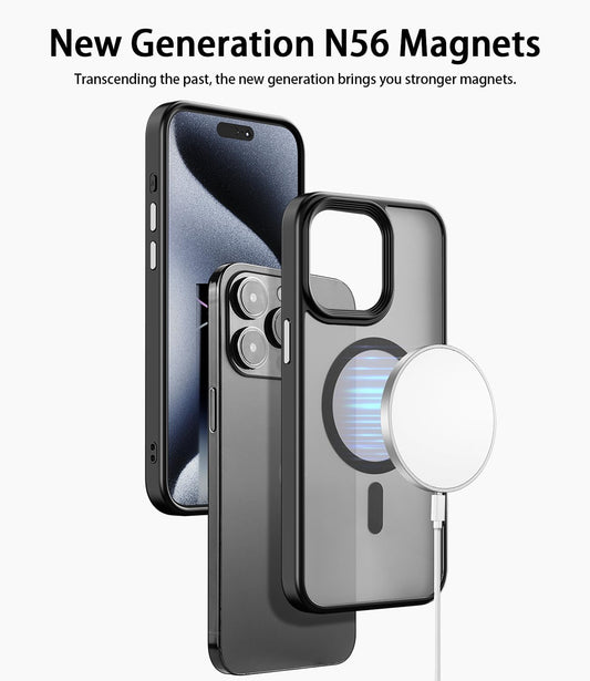 Magnetic Matte Case with Metal Buttons keys For iPhone 13 14 15 14 pro 14 pro max 15 pro 15 pro max Military Armor Cover