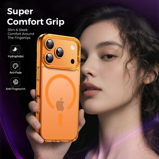 iPhone 17 Series Anti Yellowing Series Transparent Cover with Magsafe - Cosmic Orange