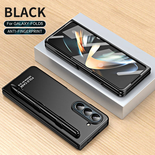 Electroplating Shockproof Case With Pen Slot For Samsung Galaxy Z Fold 5