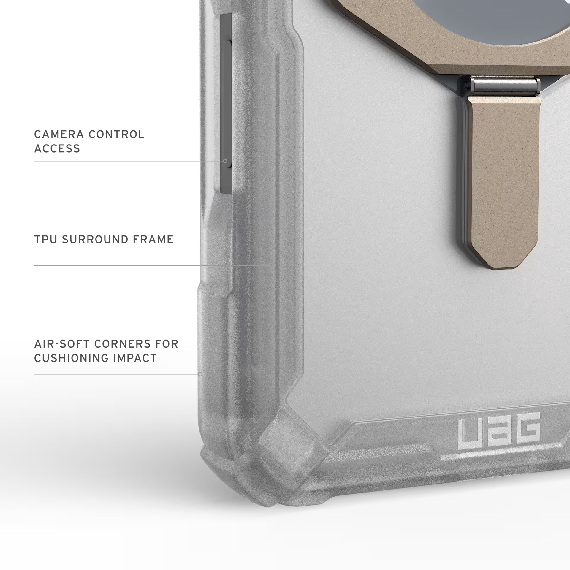 iPhone 17 Series Uag Plasma XTE Stand MagSafe ,Rugged Protective Case Clear/Titanium