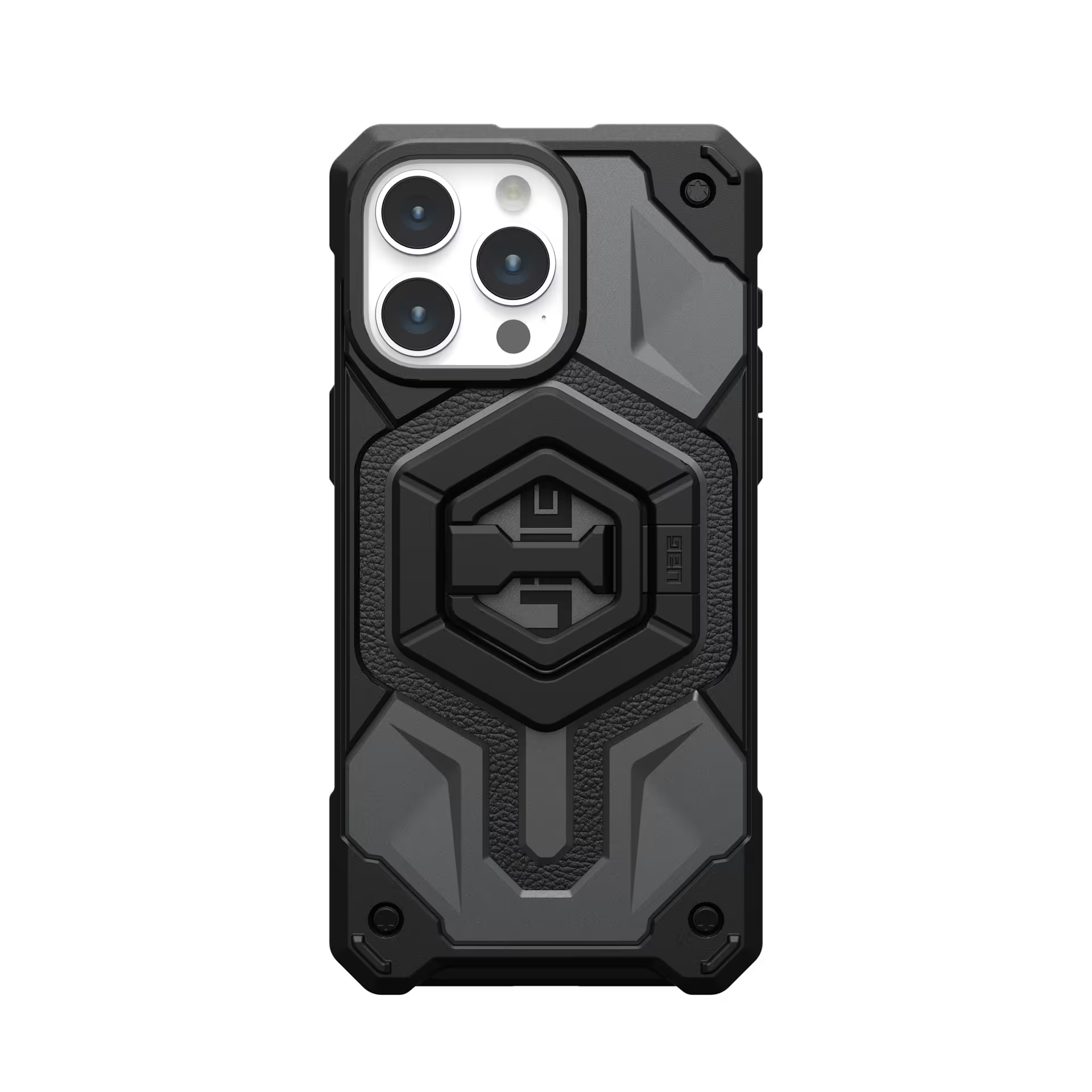 UAG Magnetic Phone Ring Stand for MagSafe Cases, 360° Rotating Kickstand & Finger Grip, Premium Metal Black