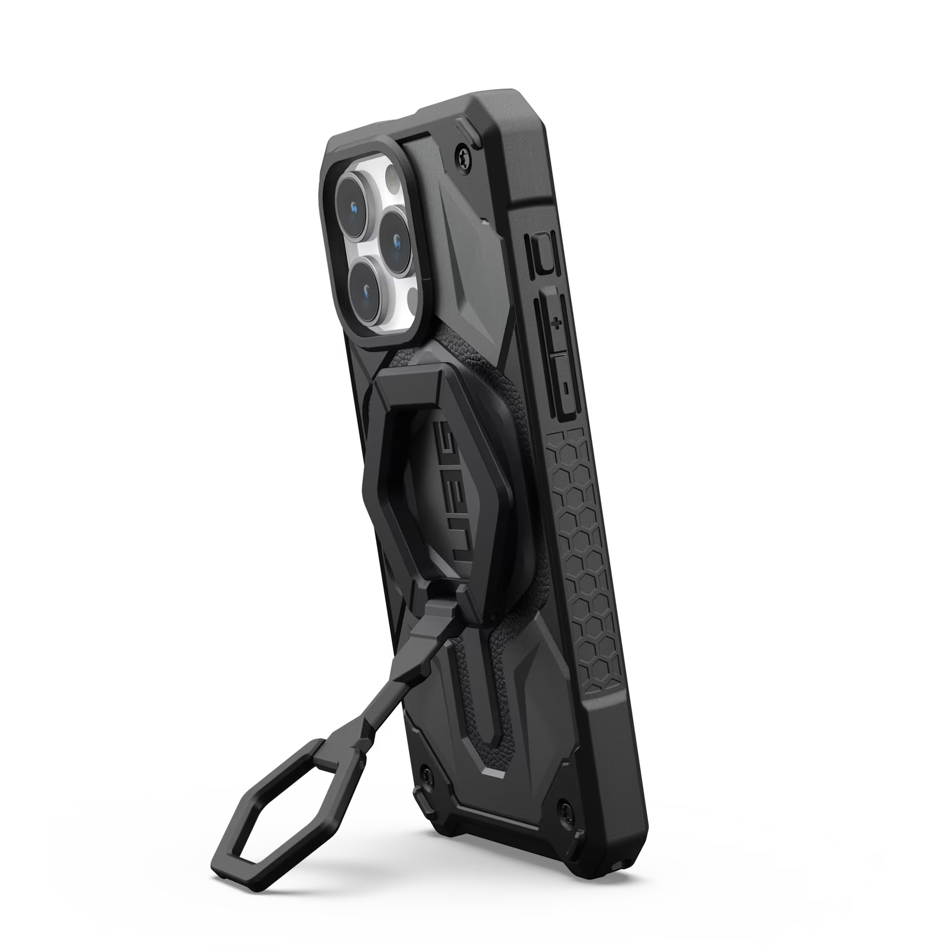 UAG Magnetic Phone Ring Stand for MagSafe Cases, 360° Rotating Kickstand & Finger Grip, Premium Metal Black