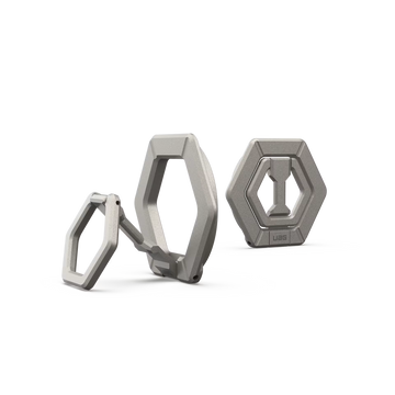 UAG Magnetic Phone Ring Stand for MagSafe Cases, 360° Rotating Kickstand & Finger Grip, Premium Metal Grey Titanium
