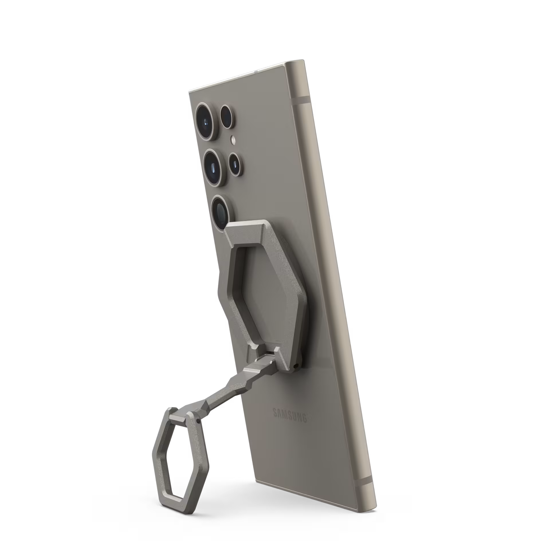UAG Magnetic Phone Ring Stand for MagSafe Cases, 360° Rotating Kickstand & Finger Grip, Premium Metal Grey Titanium