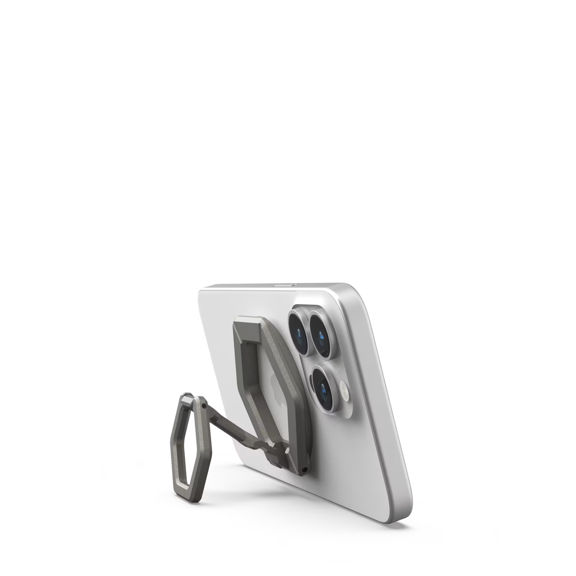 UAG Magnetic Phone Ring Stand for MagSafe Cases, 360° Rotating Kickstand & Finger Grip, Premium Metal Grey Titanium