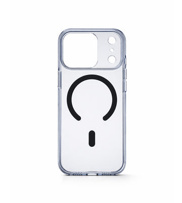 iPhone 17 Series Crystal Clear Blue Transparent Case With Built-In Magnetic Ring & Capacitive Camera Control Button Hard PC Back Slim Protective Cover Clear blue