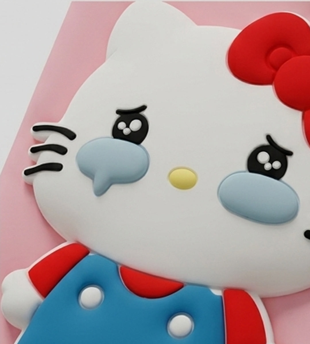 iPhone 17 Series Cry Kitty 3D Cartoon Silicone Soft Case For iPhone Cute Crying Cat Character Embossed Kawaii Protective Cover Pink