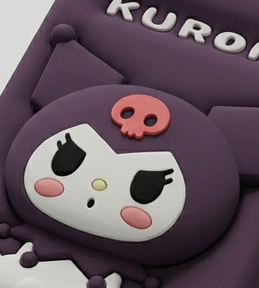 iPhone 17 Series Kuromi 3D Cartoon Silicone Soft Case For iPhone Cute Sanrio Character Embossed Kawaii Protective Cover Purple