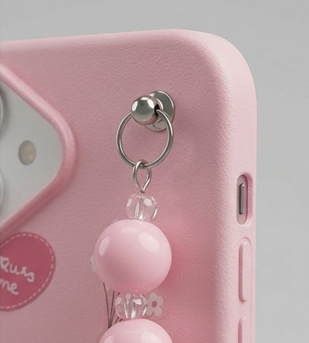 IPHONE 17 SERIES LUXE COQUETTE HEART: PEARL-EMBELLISHED, TRENDY CHARM STRAP, PREMIUM FASHION COVER PINK