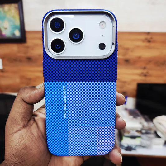 iPhone 17 Pro & 17 Pro Max 0.8mm Ultrathin Carbon Fiber Texture Case with Magsafe Dark Blue