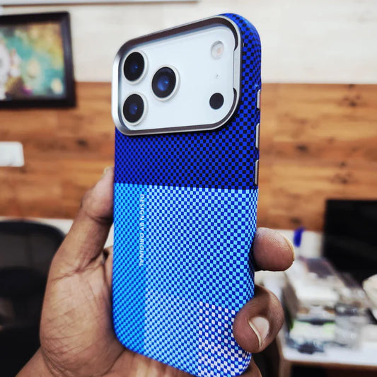 iPhone 17 Pro & 17 Pro Max 0.8mm Ultrathin Carbon Fiber Texture Case with Magsafe Dark Blue