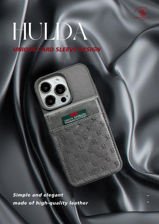 Santa Barbara Hulda Series Premium Case with Mini Pocket For iPhone -Color Black