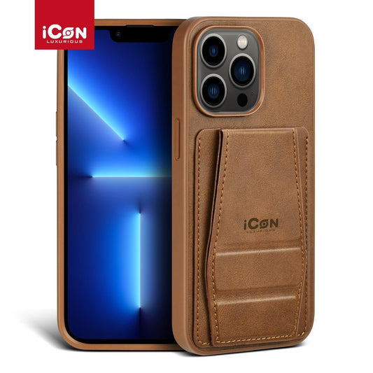 Leather Case With Card Clip For iPhone