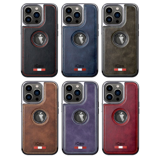 Premium Quality Leather Case With Open Logo For iPhone