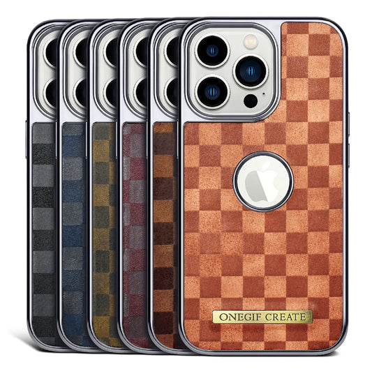 PULOKA PU Leather Business Style Custom Phone Cover Cases for iPhone Green