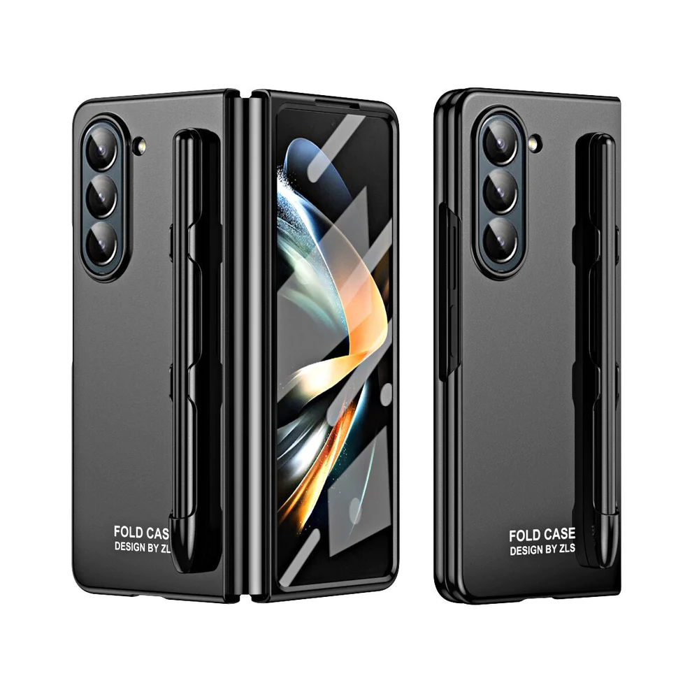 Electroplating Shockproof Case With Pen Slot For Samsung Galaxy Z Fold 5