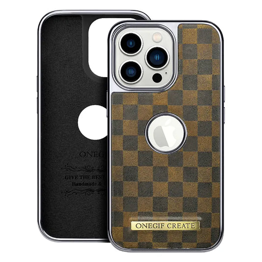 PULOKA PU Leather Business Style Custom Phone Cover Cases for iPhone Green
