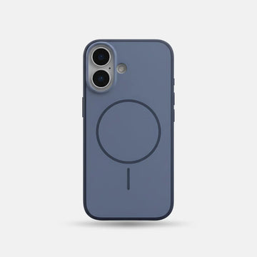 iPhone 17 Series Premium Matte Silicone Slim Case With Built-In Magnetic Ring Smooth Matte Finish Lightweight Protective Cover Slate Blue