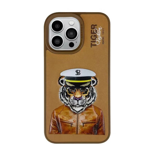 Santa Barbara Fergus Series Lion Face Premium Case For iPhone -Color Brown