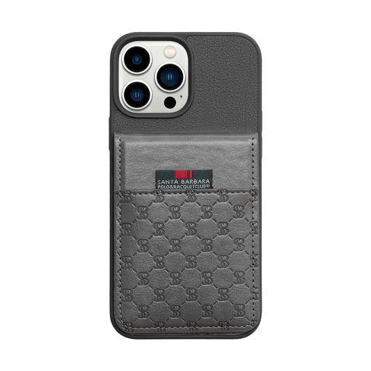 Santa Barbara Hulda Series Premium Case with Mini Pocket For iPhone -Color Black