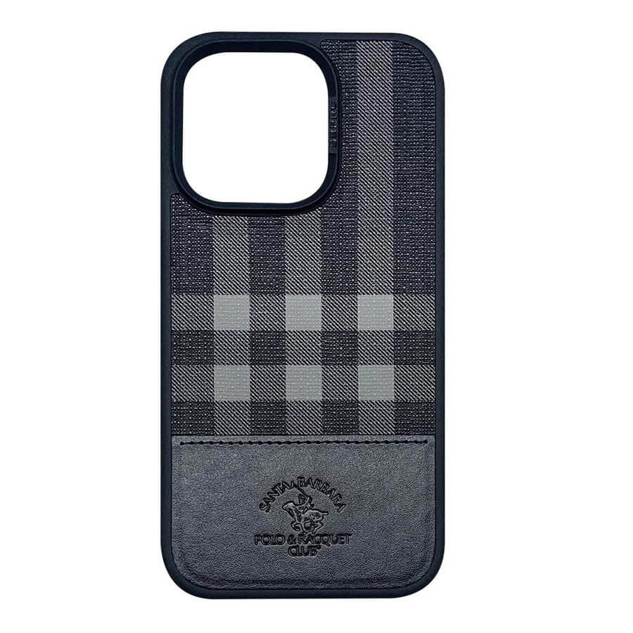 Santa Barbara Polo Check Case For iPhone Color - Black