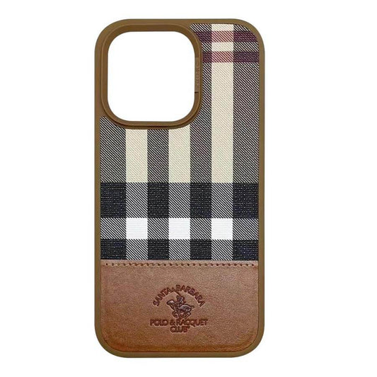 Santa Barbara Polo Check Case For iPhone Color - Brown