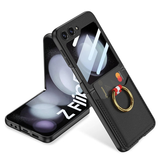 Ultrathin Flip 5 Case with Card Holder And Ring Holder